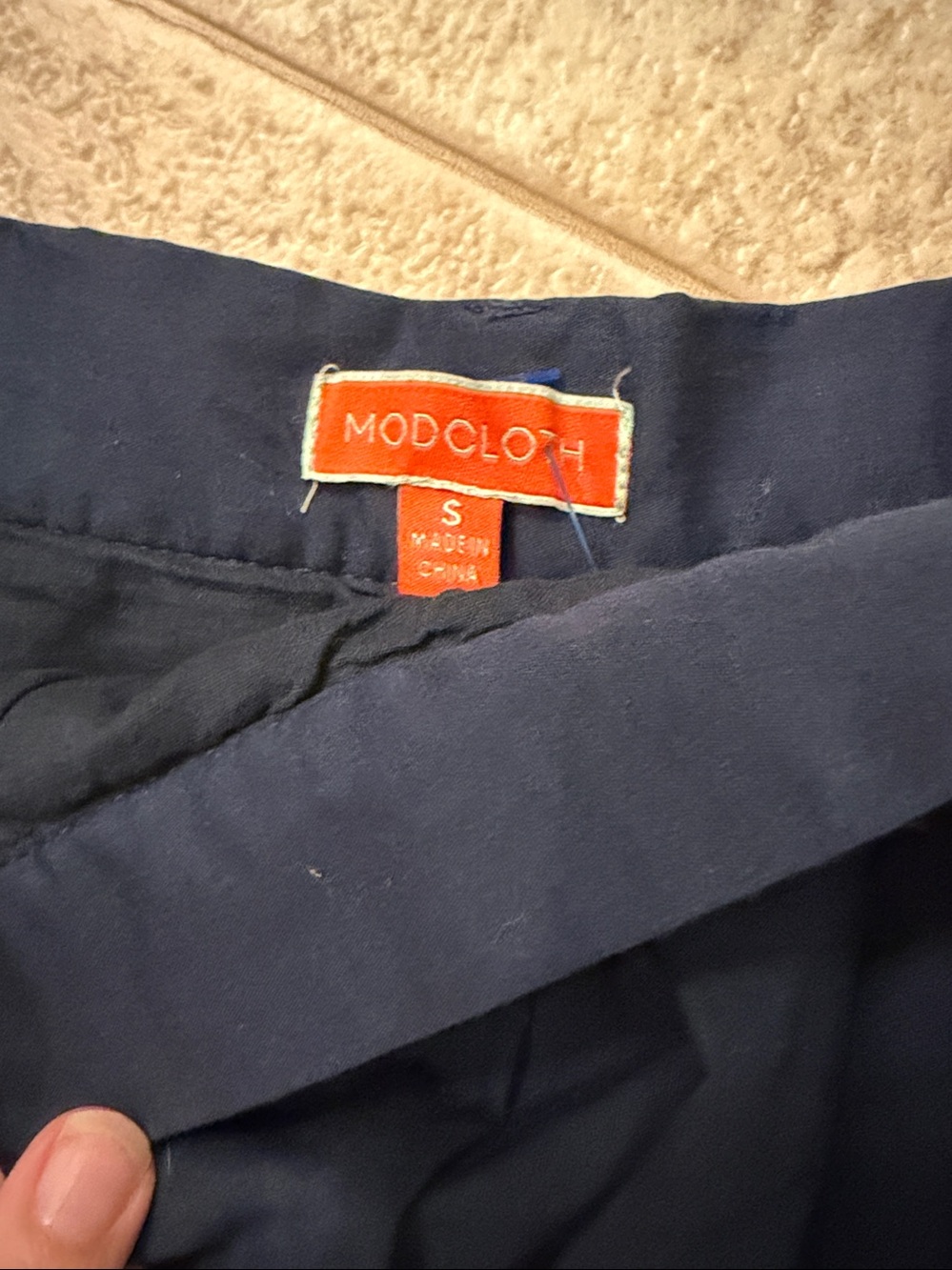 Modcloth Navy Blue Roman Numeral Clock Skirt Size Small - Picture 2 of 3